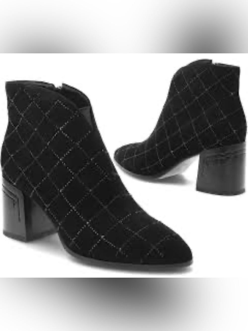 90’s Vintage Miu Miu black suede 
Quilted Design Ankle Boots 37.5